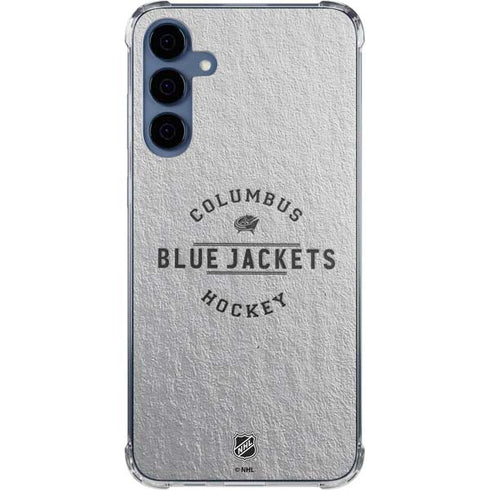 NHL Columbus Blue Jackets Black Text Galaxy A35 5G Clear Case